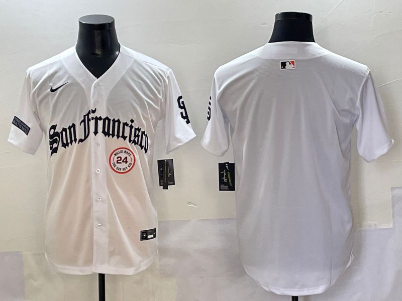 Men 2025 San Francisco Giants Blank White Five generations Joint Name Nike MLB Jersey style 4